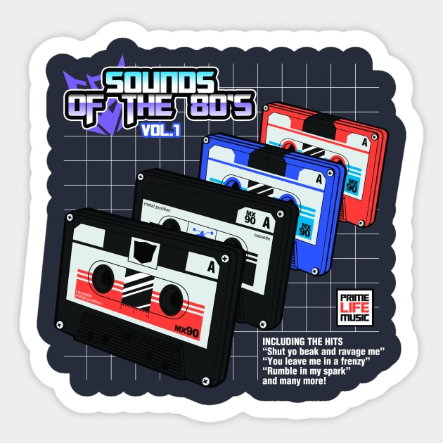 Sounds of the 80s Vol.1 Sticker by Pinteezy